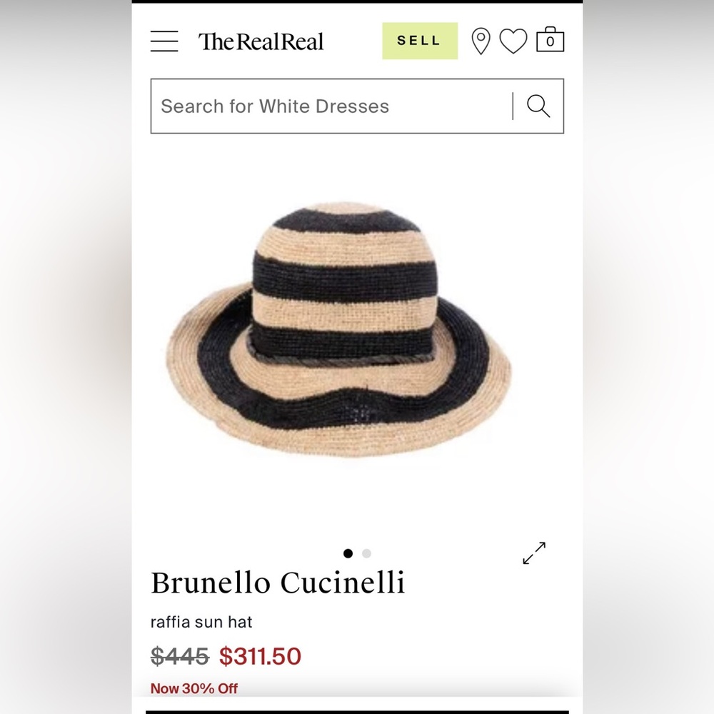 Brunello Cucinelli rafia black striped sun hat